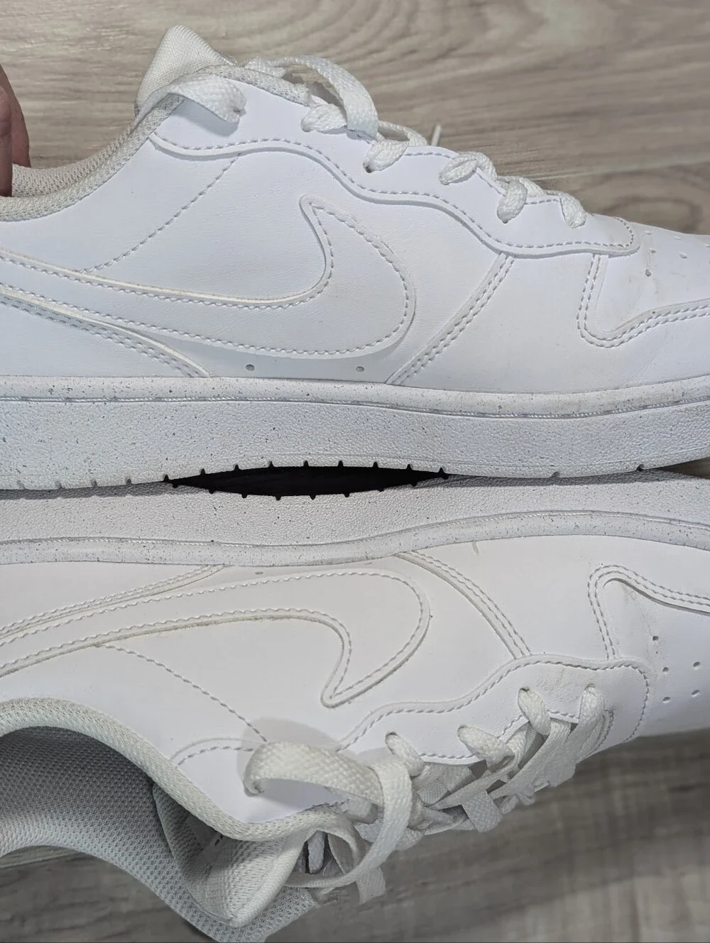 YOUTH White Nike Court Borough Low Recraft Size 7Y Athletic Shoes Leather